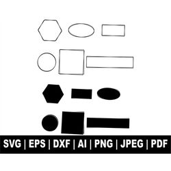 Double Frame SVG bundle, Square Frame svg, Double Border,Rectangle,Circle Frame svg, double frame clipart, svg cut files