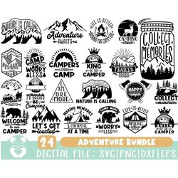 Adventure Svg Bundle, Camping Svg, Explore Svg,Campfire Svg, Mountain Svg,Camper Svg,Happy Camper Svg, Nature Svg,Travel