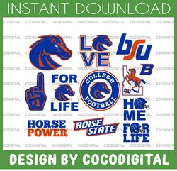 12 Files Boise State Broncos Football svg,sport svg, football svg, silhouette svg, cut files, College Football ,ncaa