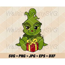 baby christmas character svg png, layered christmas movie character svg, christmas gift box png, svg files for cricut, i