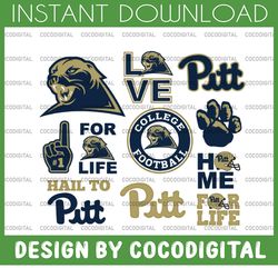 11 Files Pittsburgh Panthers Football svg, football svg, silhouette svg, cut files, College Football svg, ncaa logo svg,