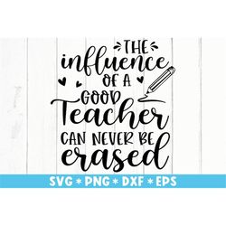 The Influence Of A Good Teacher Can Never Be Erased Svg, Teacher Life, Teaching, Svg Cut File, Svg For Making Cricut Fil