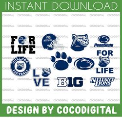 11 Files Penn State Nittany Lions football SVG Files, Cricut, Silhouette Studio, Digital Cut Files, football svg, NCAA