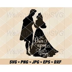 Once Upon A Dream Svg Png, Princess Silhouette Svg, Sleeping Princess Svg Files For Cricut, Instant Download
