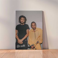 J Cole and Kendrick Lamar Canvas - Music Wall Art - Vintage Hip Hop Canvas Print