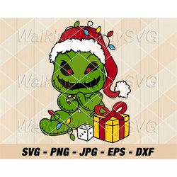 oogie santa hat dice gift box svg png, layered oogie christmas svg, the nightmare before christmas svg files for cricut,
