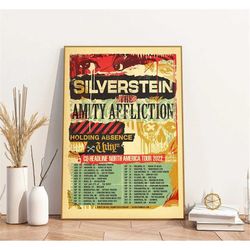 the amity affliction tour 2022 poster, rock band poster, gift for fan