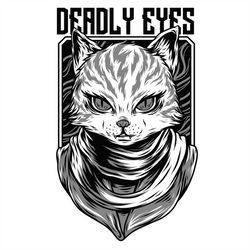 Cat's Deadly Eyes, Cat Art Layered Cut Files SVG  PNG  GiF  Ai  EPS Cricut Design Space files