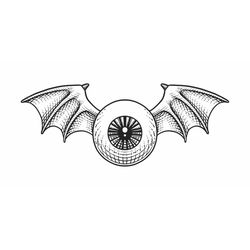 Bat Winged Flying Eye Monster, Devil's Eye in the Air Layered Cut Files SVG  PNG  JPEG  EpS Cricut Design Space files