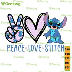 Peace Love and Stitch SVG, Stitch SVG, Peace PNG