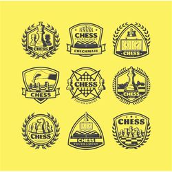Chess Bundle Set, Chess Cup, Chess Tournament, Checkmate, Fully Editable, Printable Cricut Design Cut File SVG  PNG  JPE