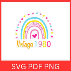 Vintage 1980 Retro Svg | VINTAGE 1980 SVG DESIGN | Vintage 1980 Sublimation Designs | Printable Art | Digital Download