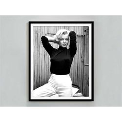 marilyn monroe black and white print, digital download, vintage marilyn monroe poster, fashion photography, old hollywoo