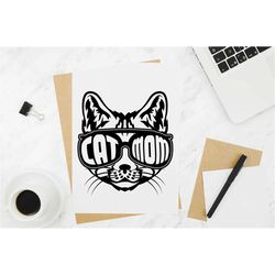 Cat Mom, Feline Fine Mama: Celebrating the Love and Devotion of Cat Moms Everywhere, Cricut Design Space Cut File SVG  P