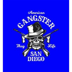 The Story of San Diego's American Gangster Skull, Colorful and Monogram Versions, Layered Cut File SVG  PNG  Ai  GiF  Ep