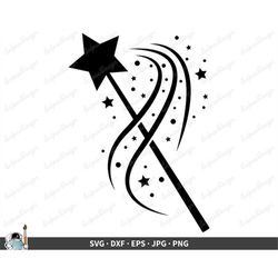 Magic Wand SVG  Clip Art Cut File Silhouette dxf eps png jpg  Instant Digital Download