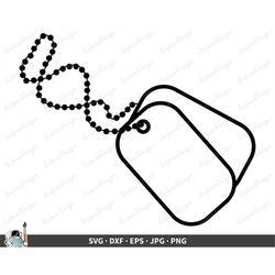 Dog Tags SVG  Soldier Clip Art Cut File Silhouette dxf eps png jpg  Instant Digital Download