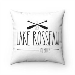 Custom Lake Pillow Cover And Stuffing | Trailer Pillow| Cottage Throw Pillow | Lake Pillow | Zipper Enclosure | Toss Cus
