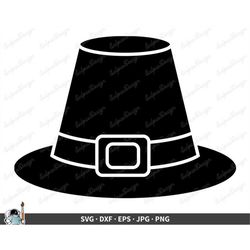 Pilgrim Hat SVG  Clip Art Cut File Silhouette dxf eps png jpg  Instant Digital Download