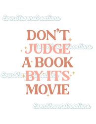 Retro vintage Dont judge a book by its movie reading books popular best seller trending png svg sublimation design downl