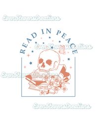 Retro vintage read in peace spicy books reading smut skull rip popular best seller trending png svg sublimation design d