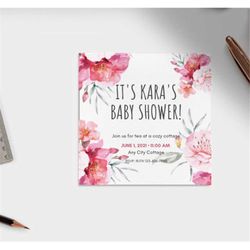 digital baby shower invitation,customizable baby shower invitation,baby shower invitation instant download, printable ba