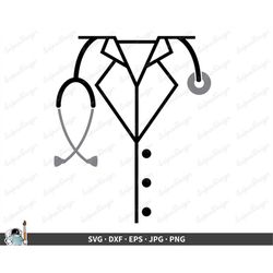 Doctor Outfit SVG  Clip Art Cut File Silhouette dxf eps png jpg  Instant Digital Download