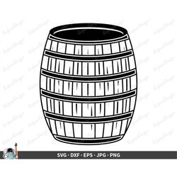 wooden barrel svg  clip art cut file silhouette dxf eps png jpg  instant digital download