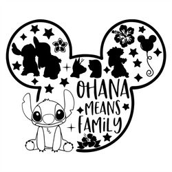 Ohana Means Family Svg, Family Svg, Stitch Svg, Mickey Mouse Balloon Svg, Mickey Mouse Head Svg, Flower Svg, Star Svg, L