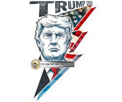 Trump 2024 PNG file, Sublimation Designs Download, Digital, Lightning, Bolt