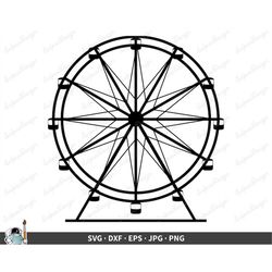 Ferris Wheel SVG  Clip Art Cut File Silhouette dxf eps png jpg  Instant Digital Download