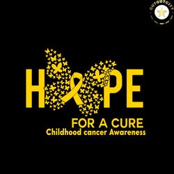 Hope For Cure Childhood Cancer Awareness Svg Childhood Cancer Awareness Vector Svg, Fight Gift For Childhood Cancer Wari