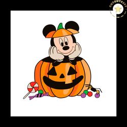 Mickey Pumpkin Halloween Svg Halloween Vector Svg, Halloween Mickey Gift For Halloween Day Svg, Silhouette Sublimation F