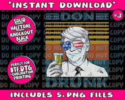 Don Drunk Drinking President Donald Trump 4th of July Png Bundle, Trending Png, Popular Printable