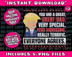Donald Trump Fathers Day T Shirt Great Dad GiftPng Bundle, Trending Png, Popular Printable