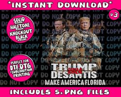 Make America Florida DeSantis 2024 Election Trump Ron Png Bundle, Trending Png, Popular Printable