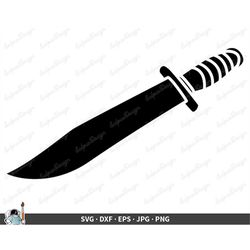 big knife dagger svg  clip art cut file silhouette dxf eps png jpg  instant digital download