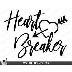 Heartbreaker Heart Breaker Valentine SVG  Clip Art Cut File Silhouette dxf eps png jpg  Instant Digital Download