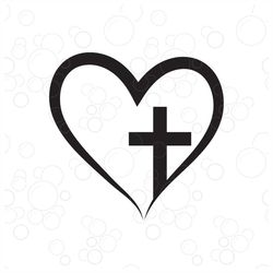 Cross heart svg, Cross svg silhouette file, Cross cameo, Cross cricut SVG, Christian cross svg, Cross heart cut file