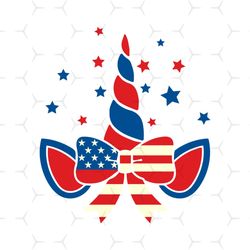 Unicorn 4th Of July Svg, Independence Day Svg, Unicorn Bow Svg, Unicorn Png, Patriotic Svg, Unicorn Design, 4th Of July