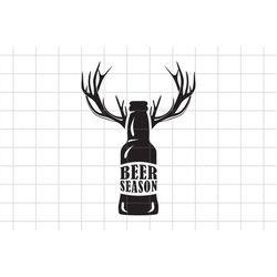 beer season svg, hunting, beer bottle, beer deer horns cut file, deer antlers, hunting quote, beer quote for cutting