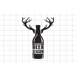 Beer Season SVG, Hunting, Beer Bottle, Beer Deer Horns Cut File, deer antlers, Hunting Quote, Beer Quote for Cutting