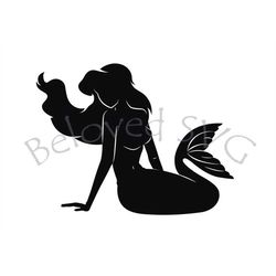 Mermaid svg, Cute Mermaid girl SVG, Mermaid girl, Girls cutting file for silhouette and cricut, SVG and PNG cut files