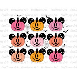 Halloween Pumpkin Mouse Head Svg, Trick Or Treat Svg, Boo Svg, Fall Svg, Spooky Vibes Svg, Svg, Png Files For Cricut Sub