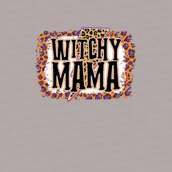 Witchy Mama PNG Sublimation Design, Halloween Lightning Bolt, Vintage, Orange Leopard, Sublimation Designs, Digital Down