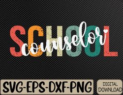 School Counselor retro rainbow Svg, Eps, Png, Dxf, Digital Download