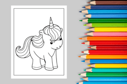 Unicorn Coloring Pages for Kids Toddlers KDP Interior Printable PDF 8.5 x 11 Svg Png Eps Ai Dxf