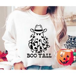 Boo Y'all Svg, Cowboy Ghost Svg, Boo Haw Svg, Halloween Svg, Funny Halloween Svg, Western Ghost Svg, Cowboy Hat Svg, Hal