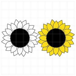 2 Sunflower SVG cut files, Silhouette Cut File, Cricut, SVG and PNG files, flower, instant download, files for cricut cu