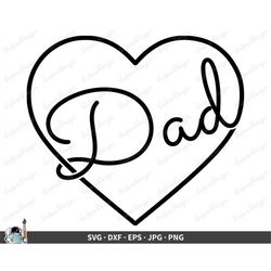Dad Script Father's Day SVG  Clip Art Cut File Silhouette dxf eps png jpg  Instant Digital Download